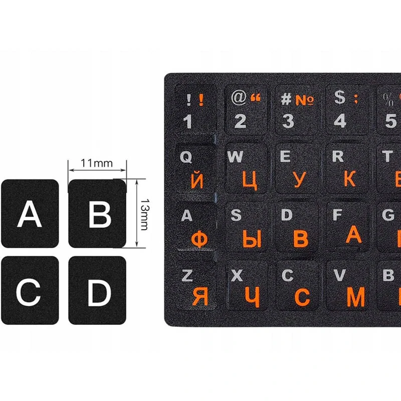 Nálepky na klávesnicu QWERTY + azbuka