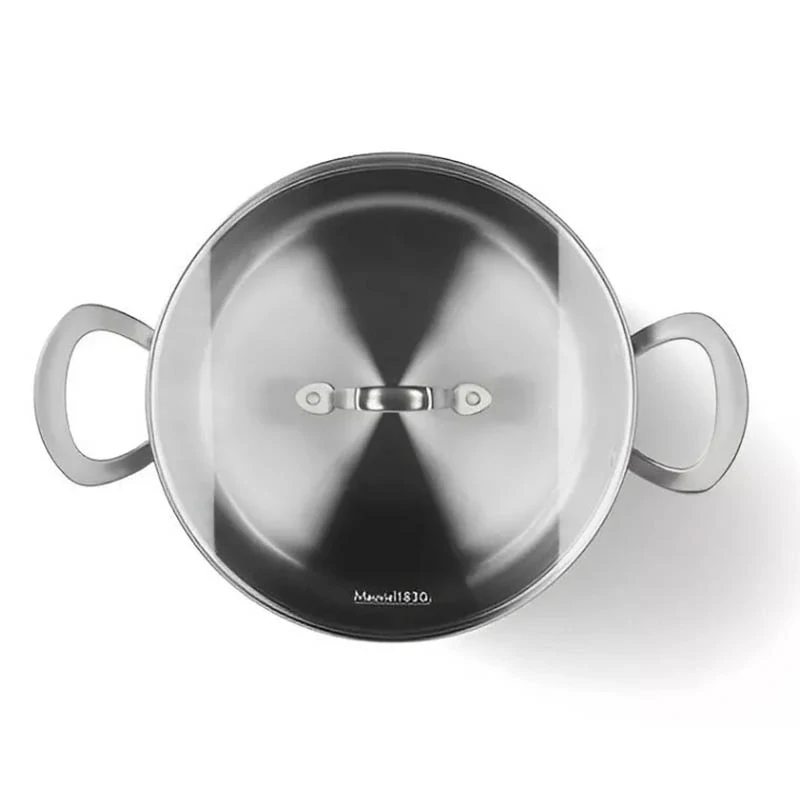 Mauviel 1830 - Nerezový hrniec so sklenenou pokrievkou: 24 cm / 5,7 L