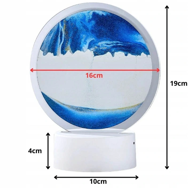 3D lampa s pohyblivým pieskom 19cm