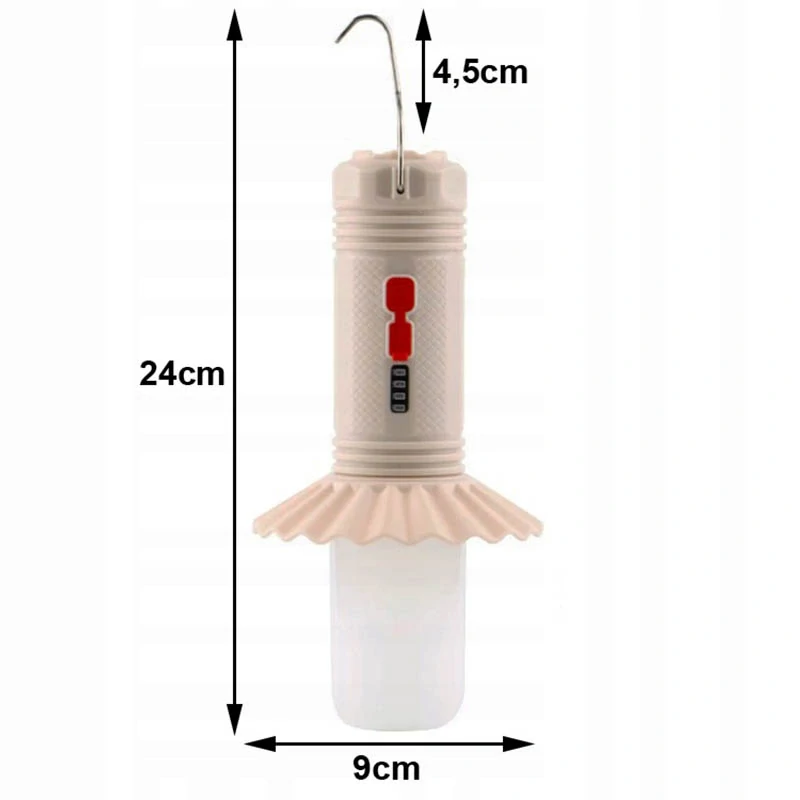 Kempingová lampa s háčikom