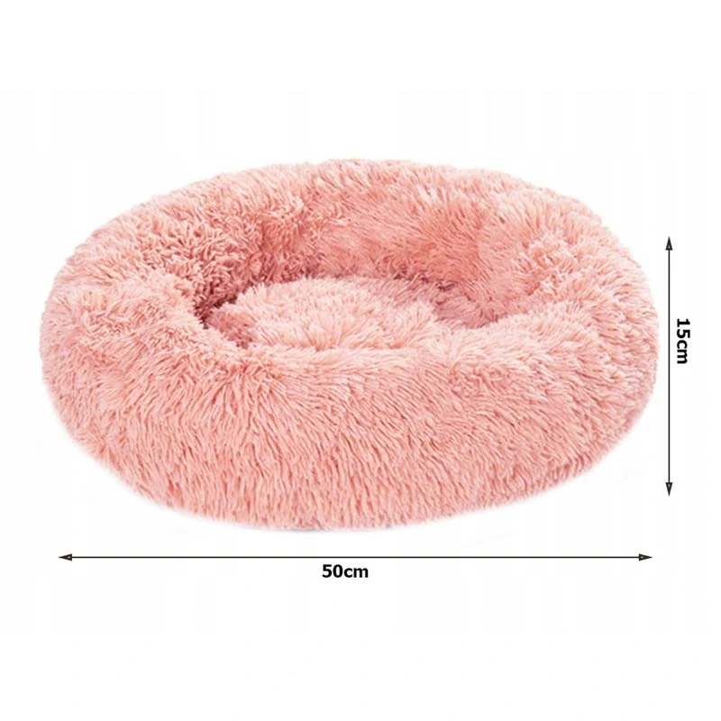 Plyšový pelech pre zviera okrúhly 50cm ružový