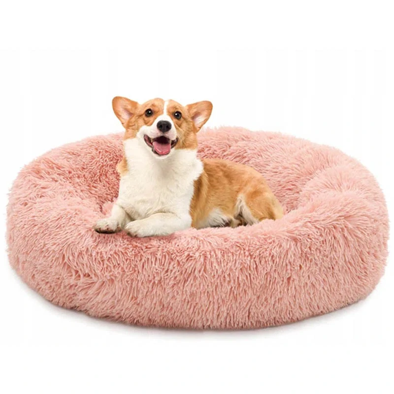 Plyšový pelech pre zviera okrúhly 80cm ružový