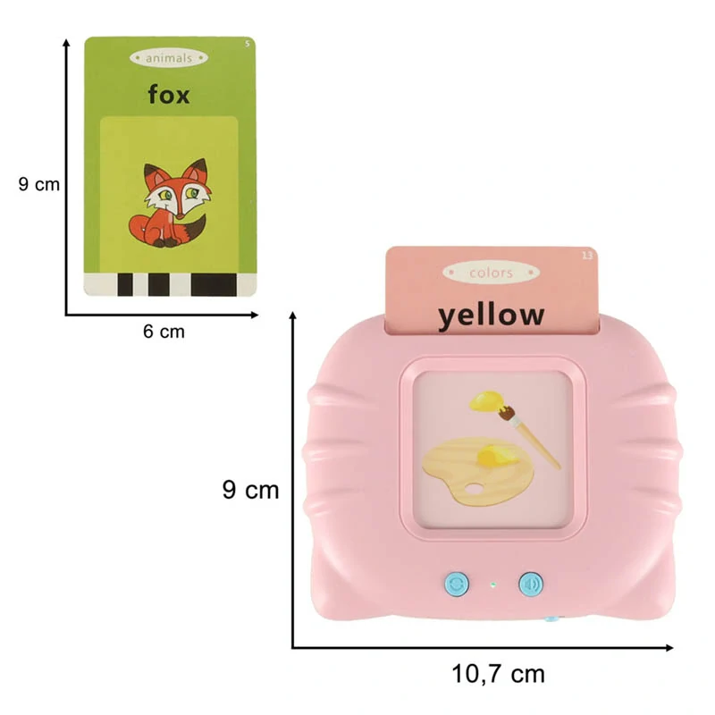 Čítačka na kartičky s anglickými slovíčkami 112 kariet ružová