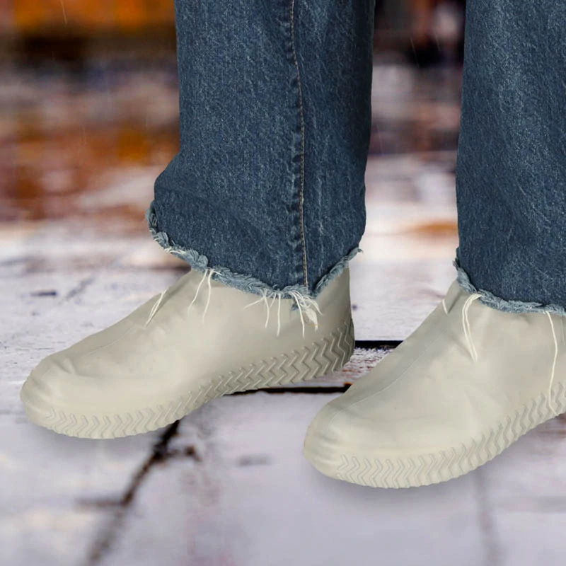 Nepremokavé návleky na topánky – silikónové ochranné čižmy M sivé (veľkosť 35–38)