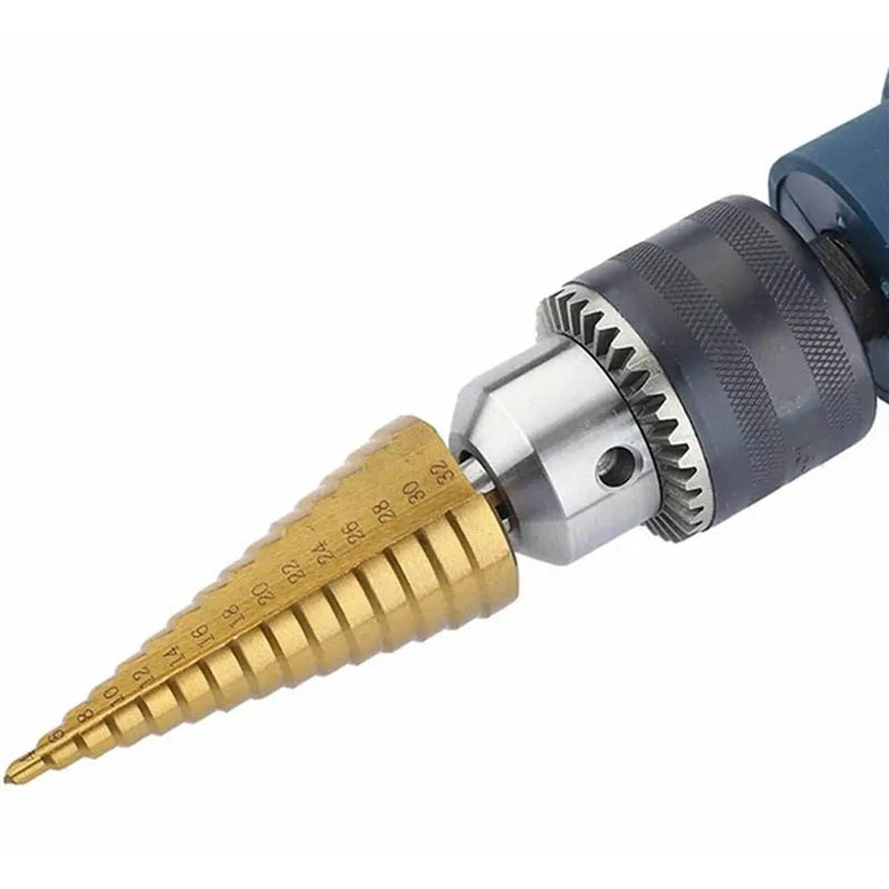 Sada stupňovitých vrtákov HSS s titánovým povlakom 4–32 mm (3 ks)