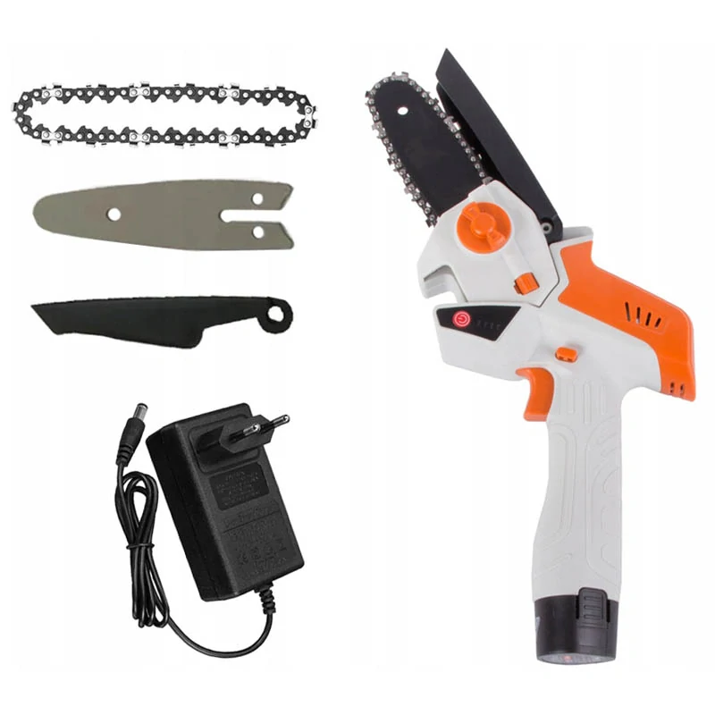 Akumulátorová mini reťazová píla 12 V na konáre + príslušenstvo