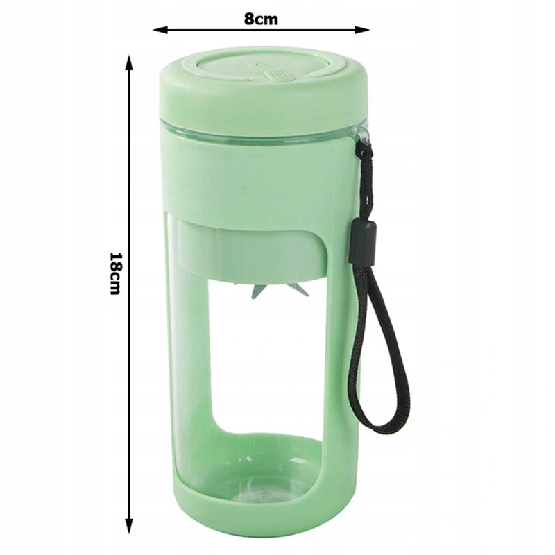 Prenosný smoothie mixér USB bezdrôtový 450 ml zelený