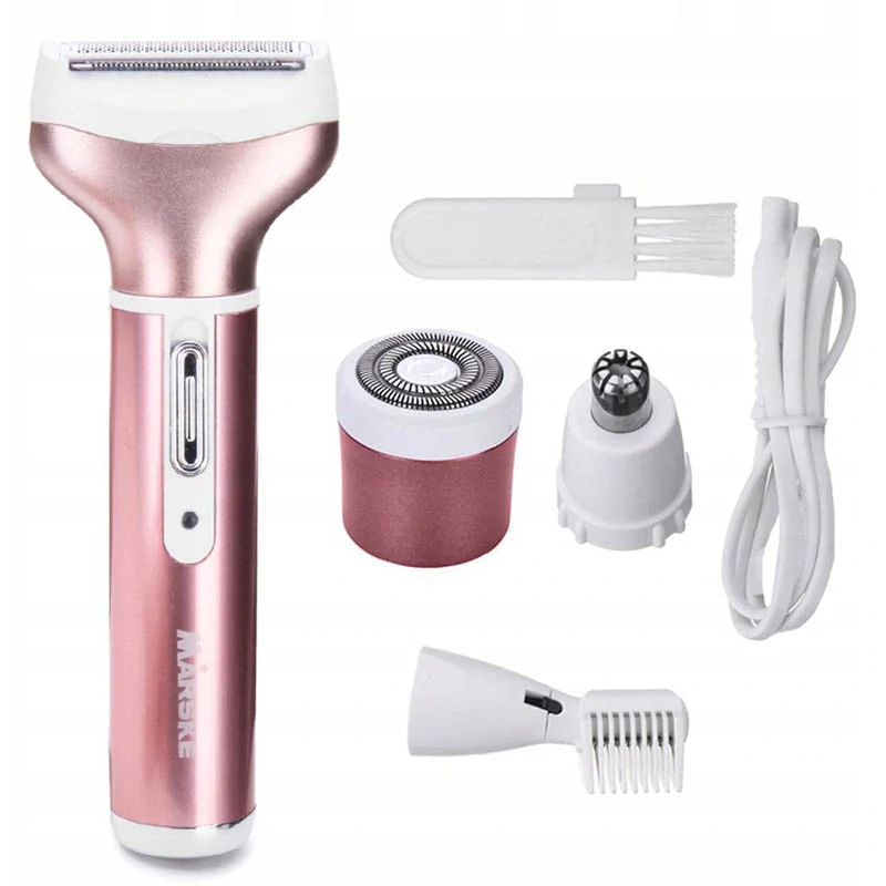 Dámsky USB depilátor a holiaci strojček 4v1 s vymeniteľnými nadstavcami