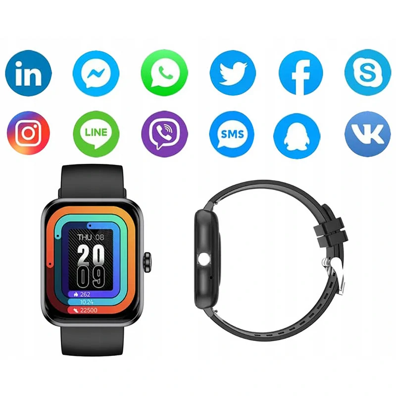 Smart hodinky s gumovým remienkom Y13 čierne