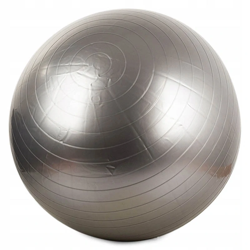 Gymnastická fitness lopta 65 cm rehabilitačná strieborná s pumpouIdeálna na cvičenie doma aj v rehabilitácii