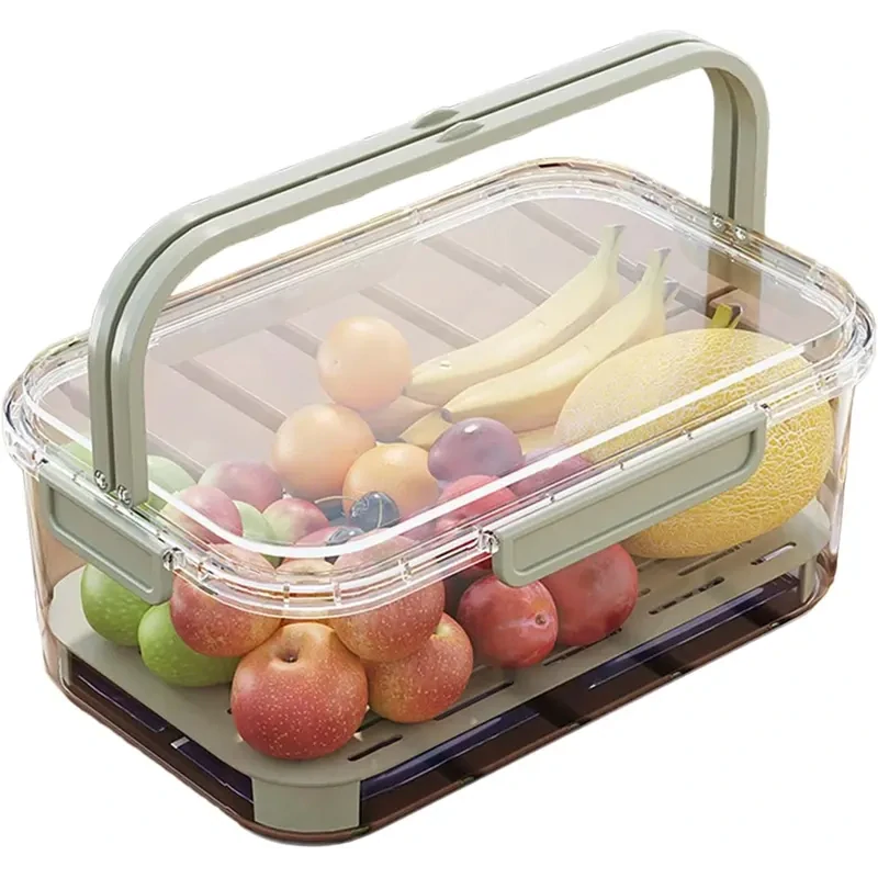 Prenosný box na ovocie a zeleninu s vekom béžový