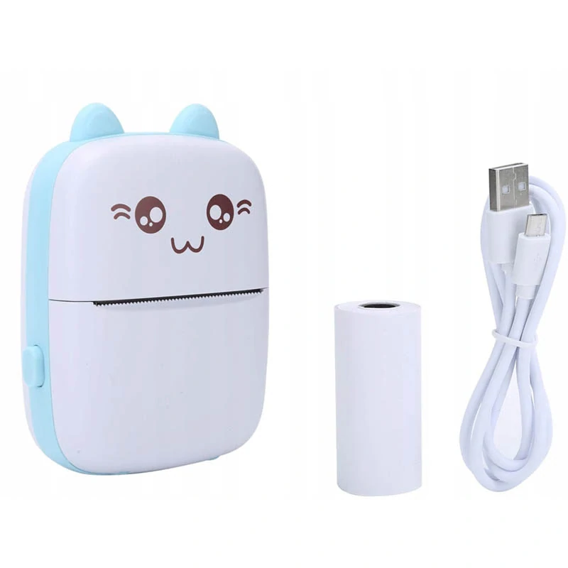 Mini termálna tlačiareň bezdrôtová modrá