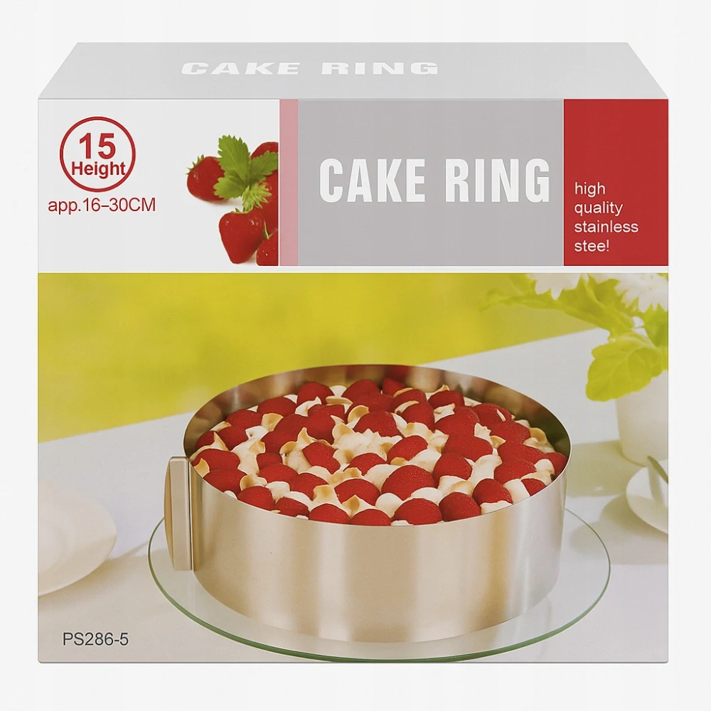 Okrúhla nastaviteľná obruč na tortu 16-30cm