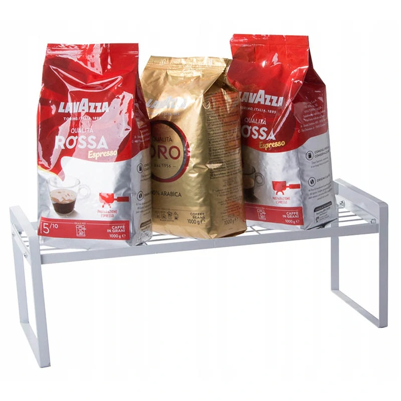 Kovová kuchynská polička 51 x 18 x 21 cm biela