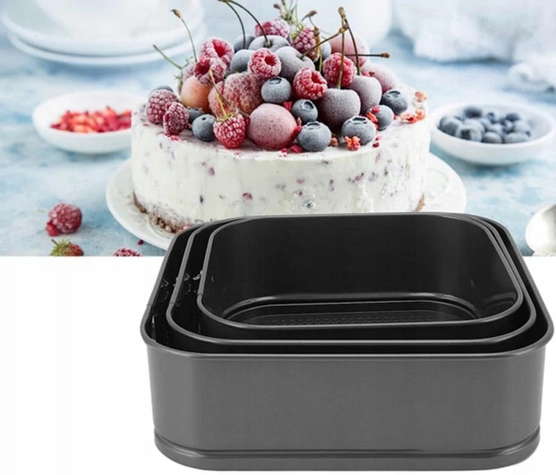 Sada štvorcových foriem na pečenie s odnímateľným okrajom (3 ks)