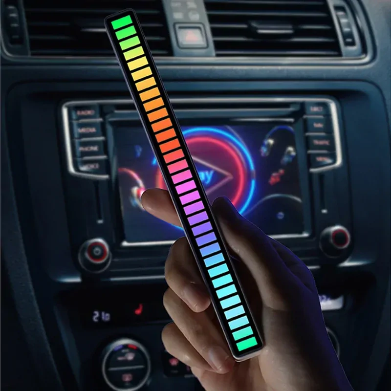 LED panel RGB reagujúci na zvuk USB čierny