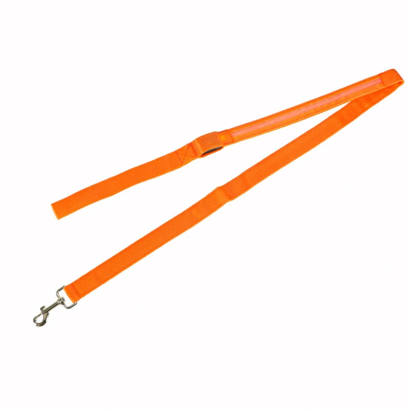 Svietiace LED vodítko pre psa a mačku 1,2 m oranžové