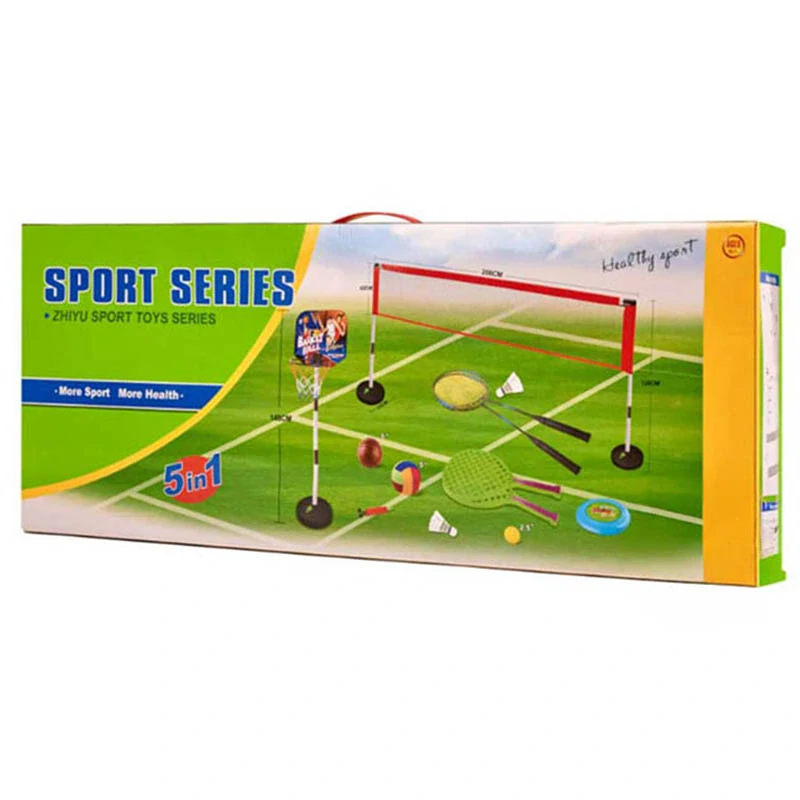 Športová sada pre deti 5v1 - bedminton, tenis, volejbal, basketbal a frisbee