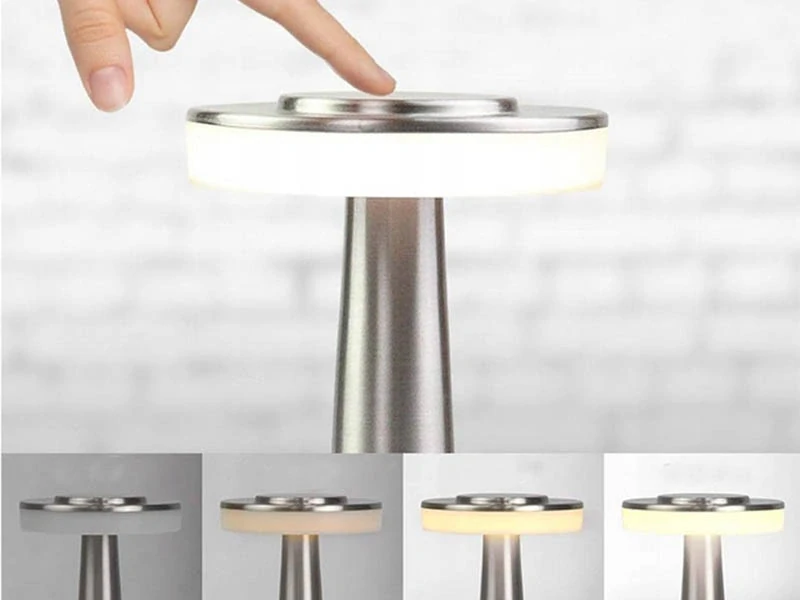 Dotyková stolová nočná lampička s 3 stupňami svetla strieborná