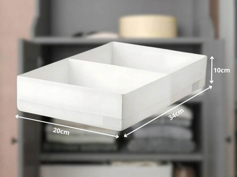 Textilný organizér do zásuvky 20 × 34 × 10 cm biely