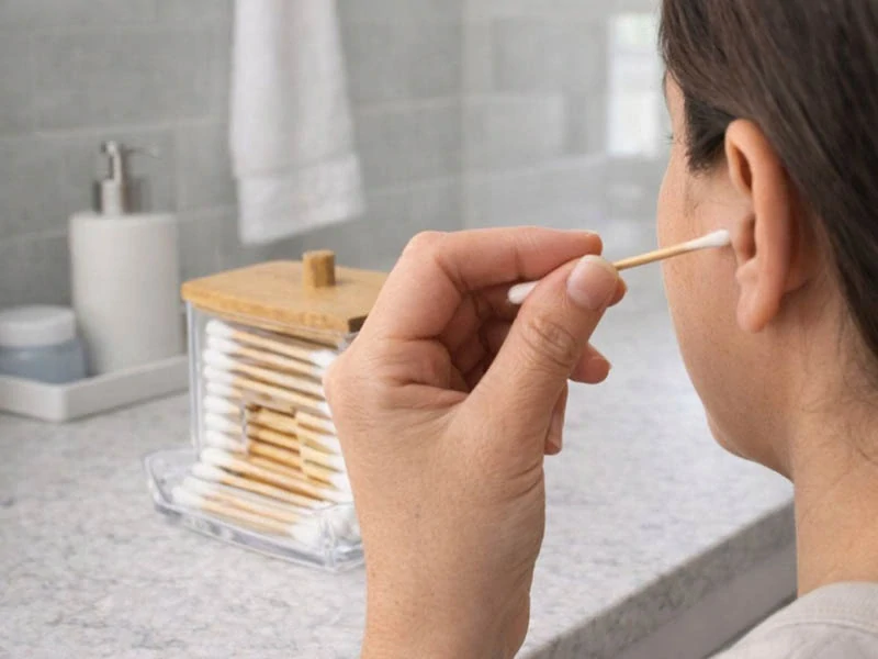 Organizér do kúpeľne na vatové tyčinky