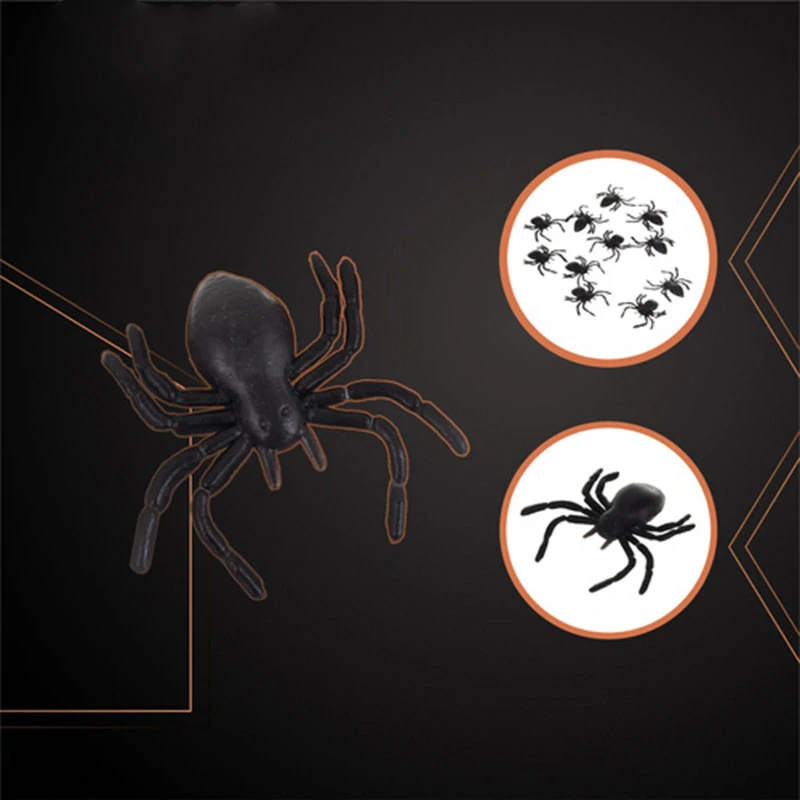 Halloweenska dekorácia Plastové pavúky 10 ks 3 × 3 cm