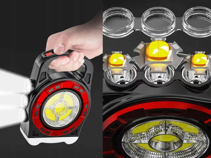 Solárna LED lampa s powerbankou 20 W červená