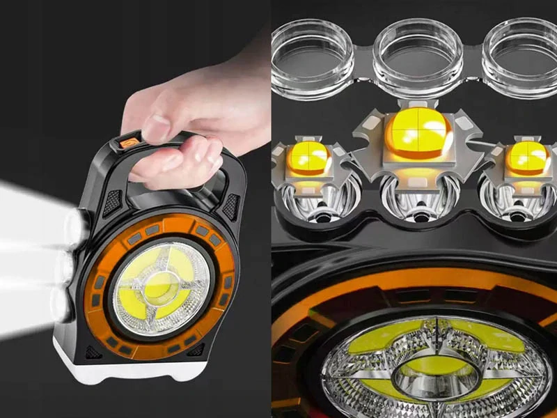 Solárna LED lampa s powerbankou 20 W zlatá