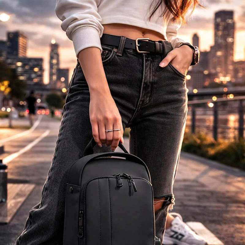 Mestský batoh na jedno rameno so zámkom na kód