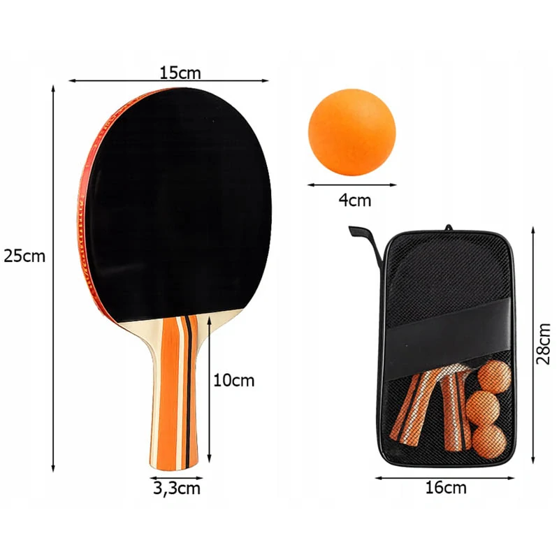 Sada na stolný tenis – 2 rakety, 3 loptičky a puzdro