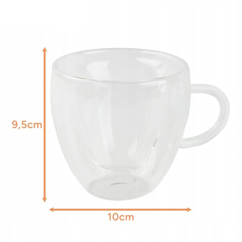 Sklenený termo pohár v tvare srdca 240 ml