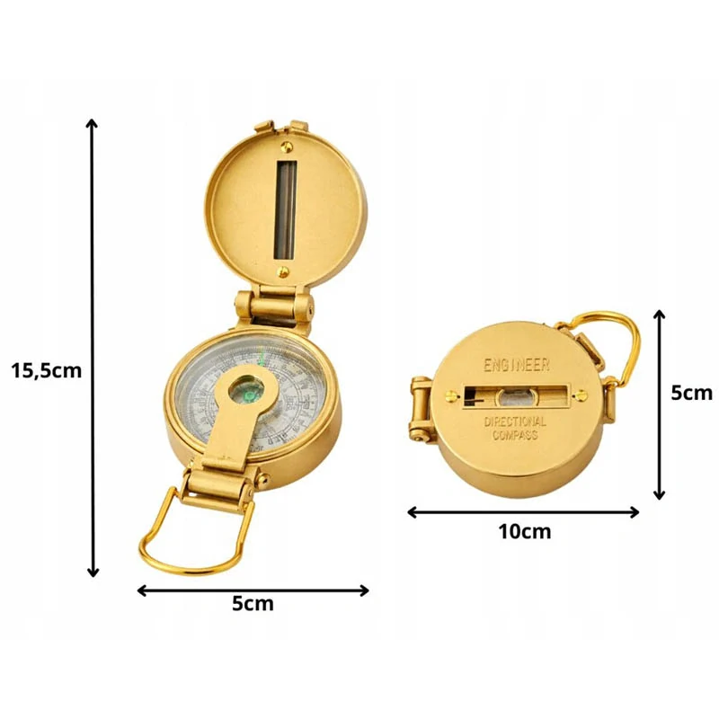 Turistický kompas skladací kovový