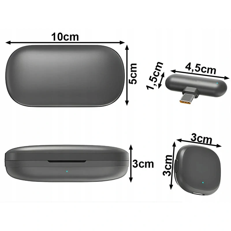 Bezdrôtové mikrofóny na oblečenie 2 ks USB-C