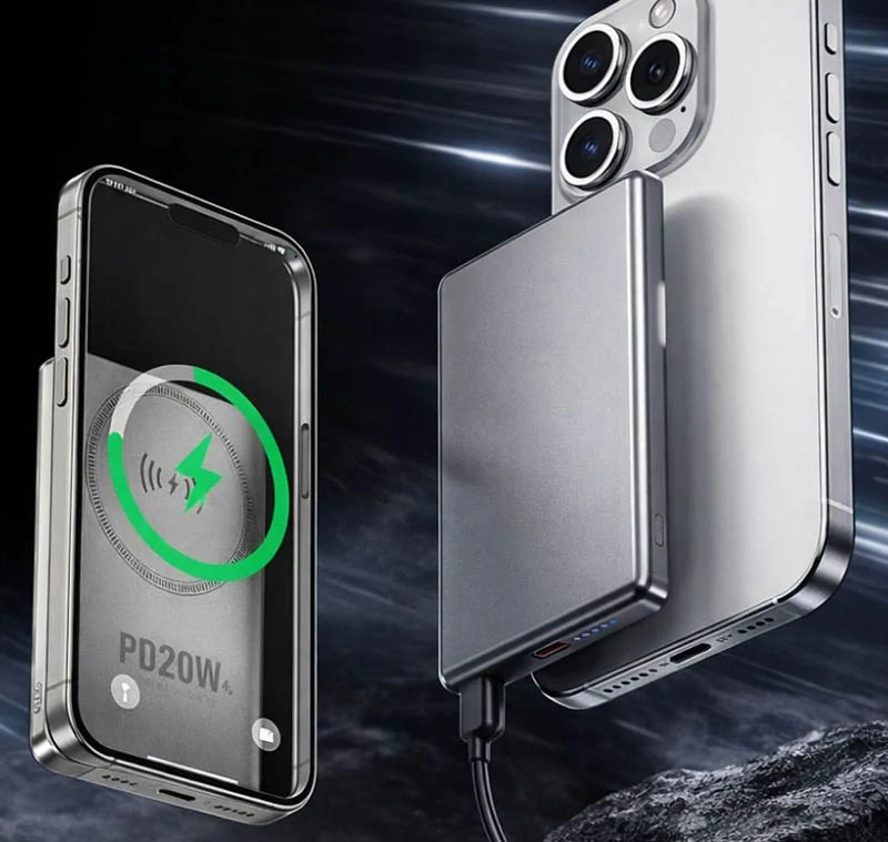 Powerbanka 5000 mAh s rýchlym nabíjaním 20 W sivá