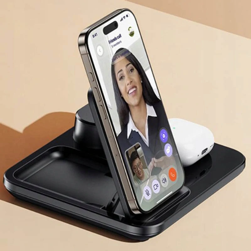 Bezdrôtová nabíjačka 3v1 na mobil, hodinky a slúchadlá