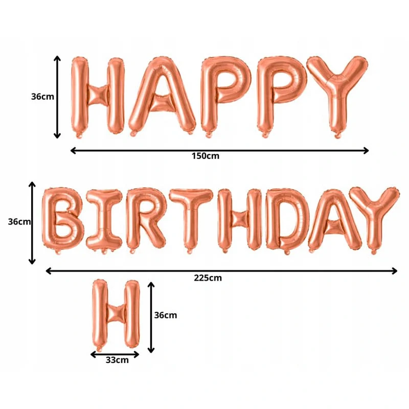 Ružová balónová girlanda HAPPY BIRTHDAY