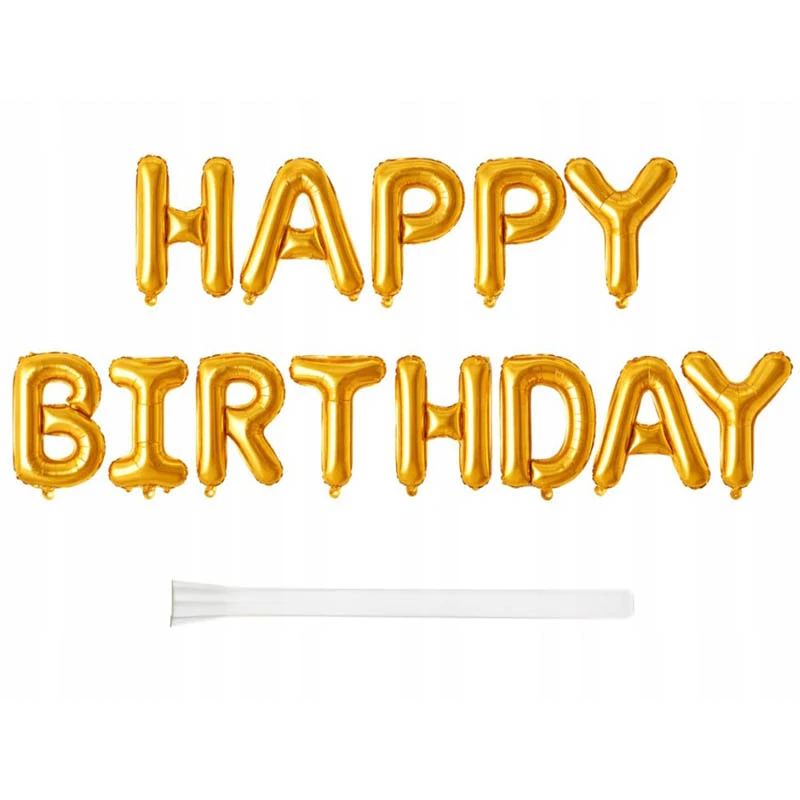 Zlatá balónová girlanda HAPPY BIRTHDAY