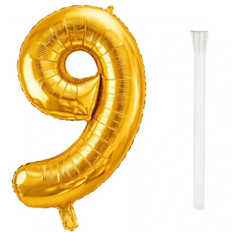 Fóliový balón číslo 9 zlatý 66 cm