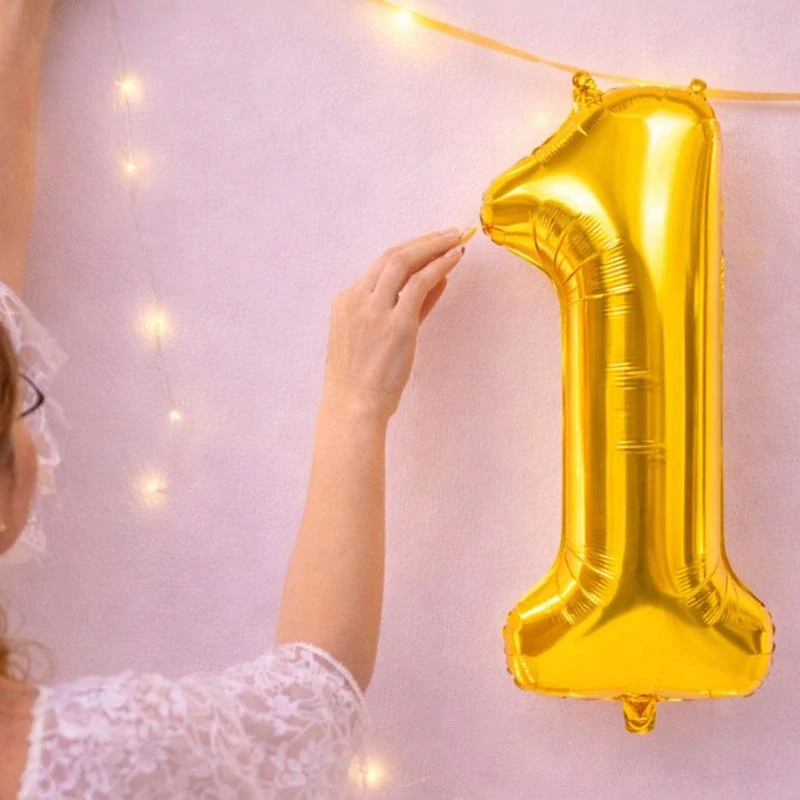 Fóliový balón číslo 1 zlatý 66 cm