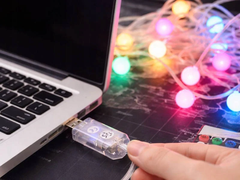 RGB svetelná reťaz 50 LED 7,5 m USB