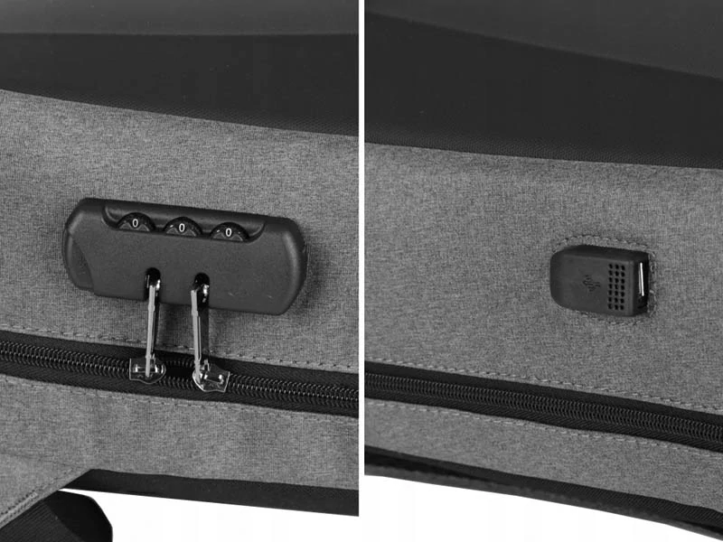 Batoh na notebook 15 L s kódovým zámkom sivý