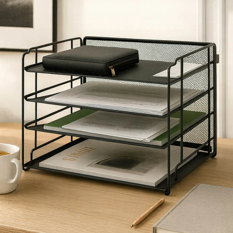 Organizér na dokumenty A4 so 4 priehradkami kovový