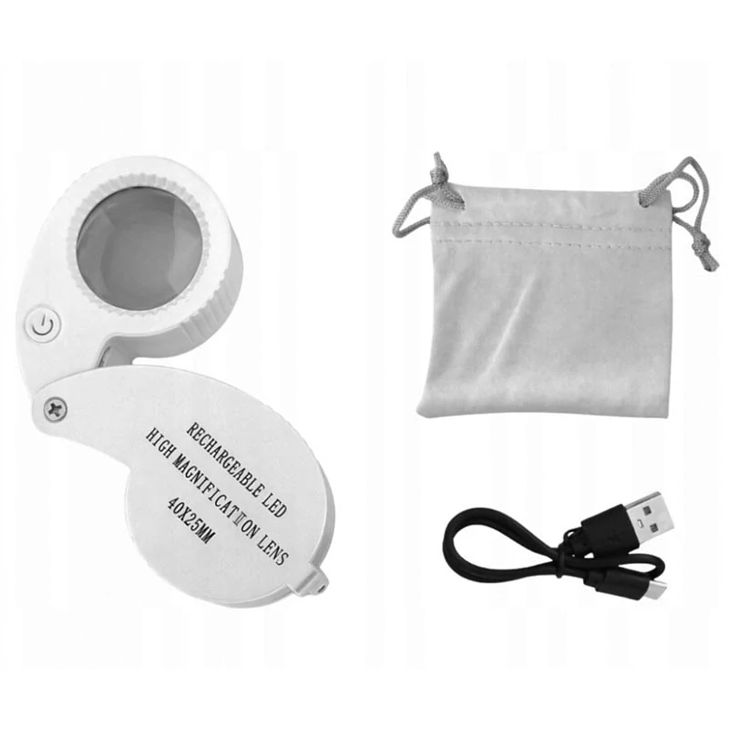 Vrecková lupa 40× s LED osvetlením