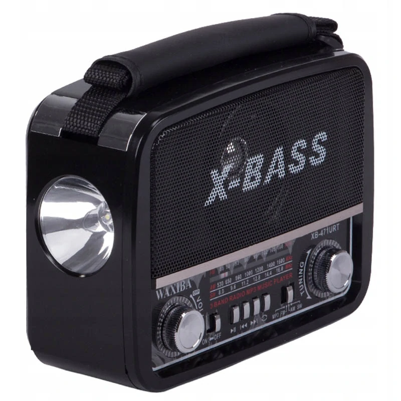 Prenosné retro rádio s MP3 prehrávačom X-BASS čierne