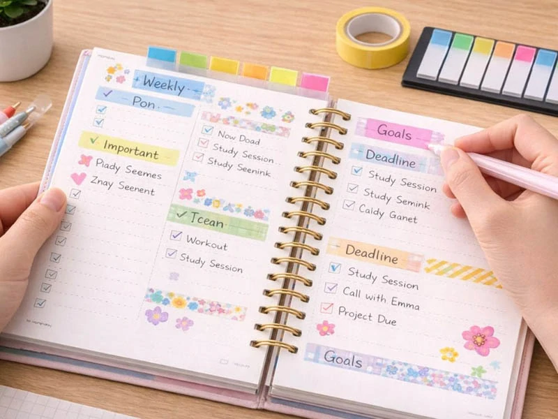 Samolepiace záložky do knihy farebné