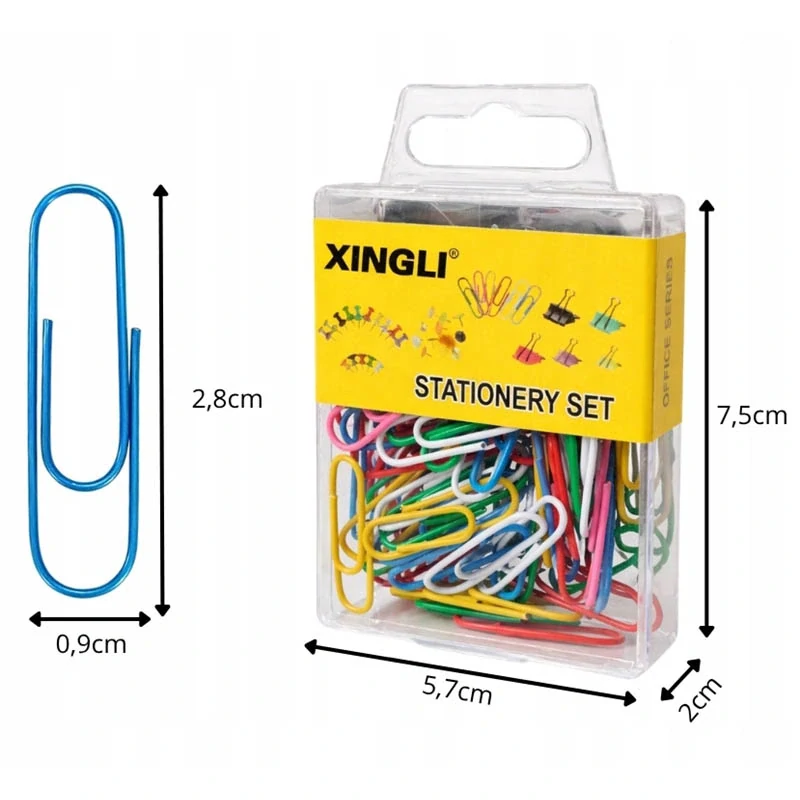 Sponky na papier farebné 70 ks