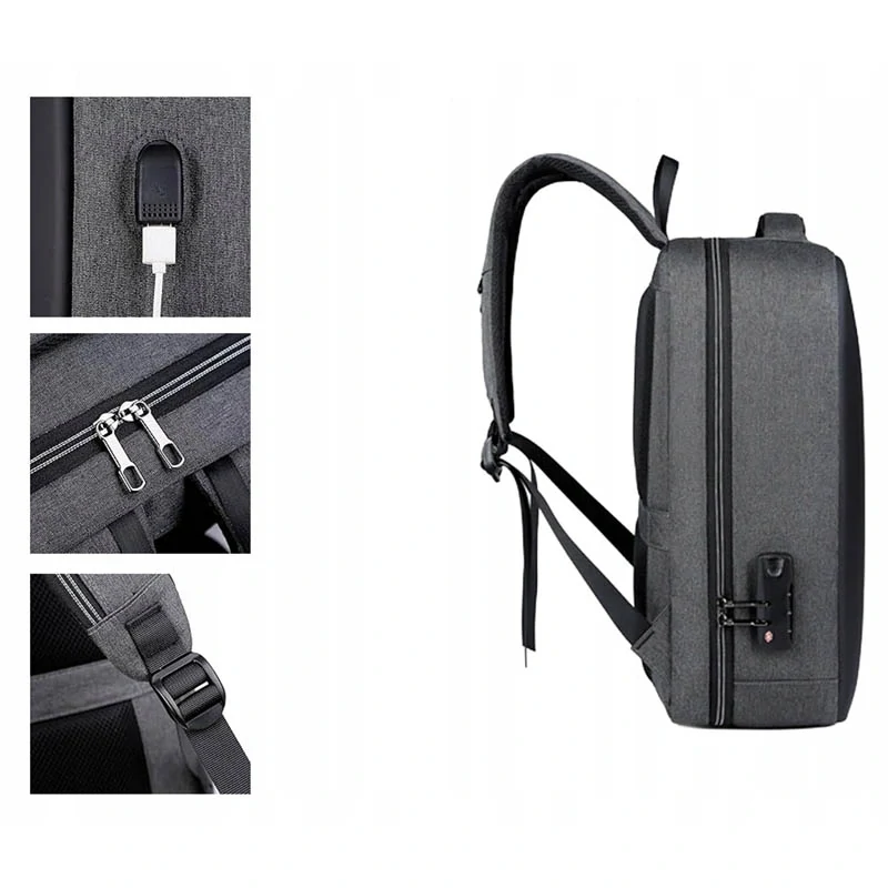 Batoh na notebook s ochranou proti krádeži 15 L sivý