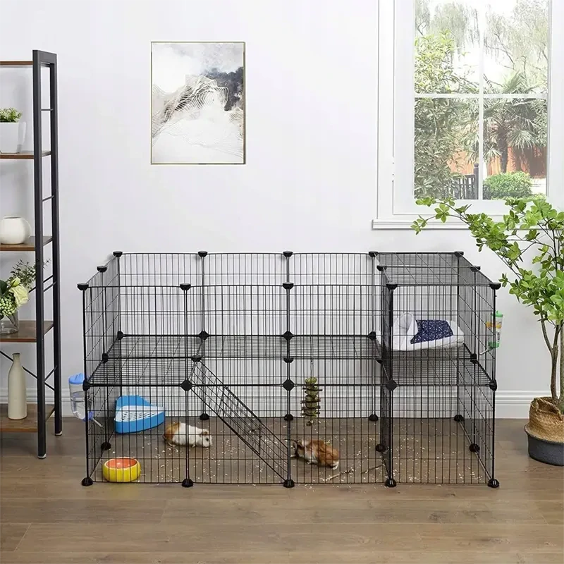 NUXIE® PREMIUM Modulárna klietka pre králiky, morčatá, mačky a šteniatka 71 x 143 x 73 cm