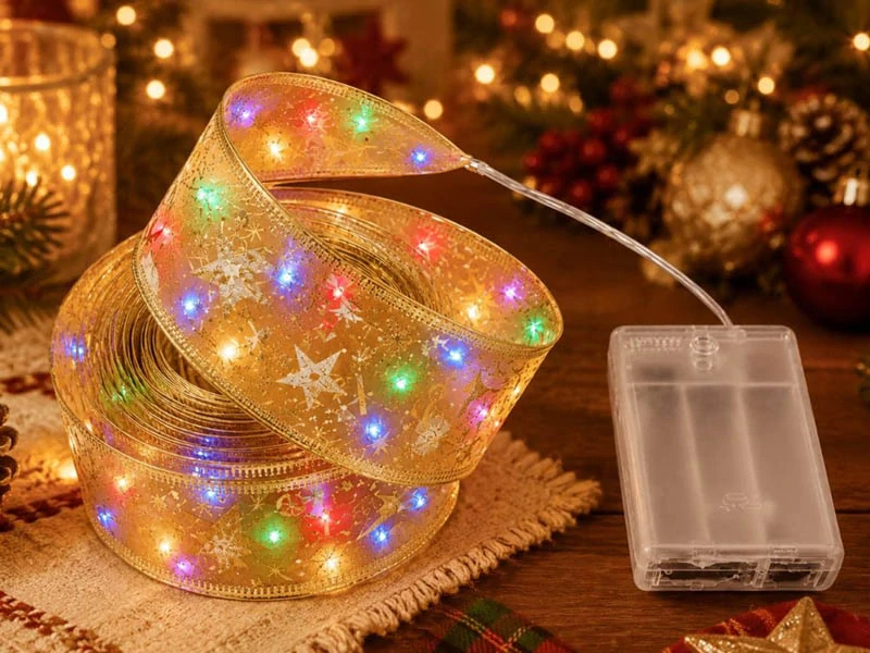 Vianočná LED stuha na stromček 4 m žltá