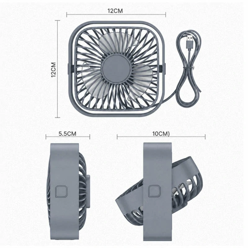 Stolný USB ventilátor s nastaviteľným sklonom 360°